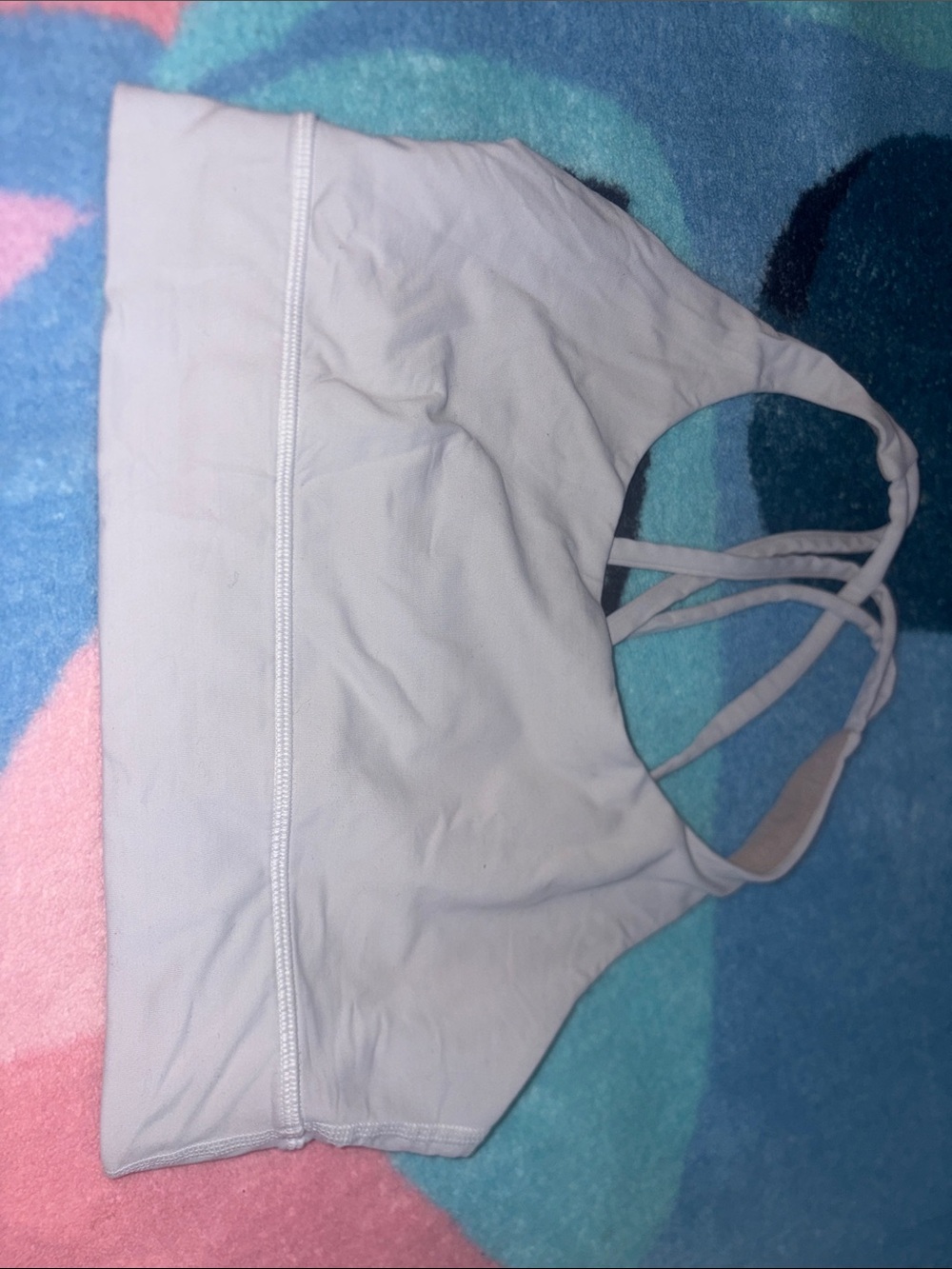 lululemon athletica pale gray strappy sports bra